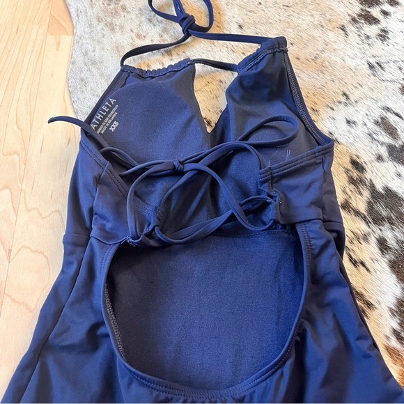 ATHLETA Navy High Neck Keyhole One Piece Scoop Back Swimsuit Size XXS‎ - Picture 6 of 9